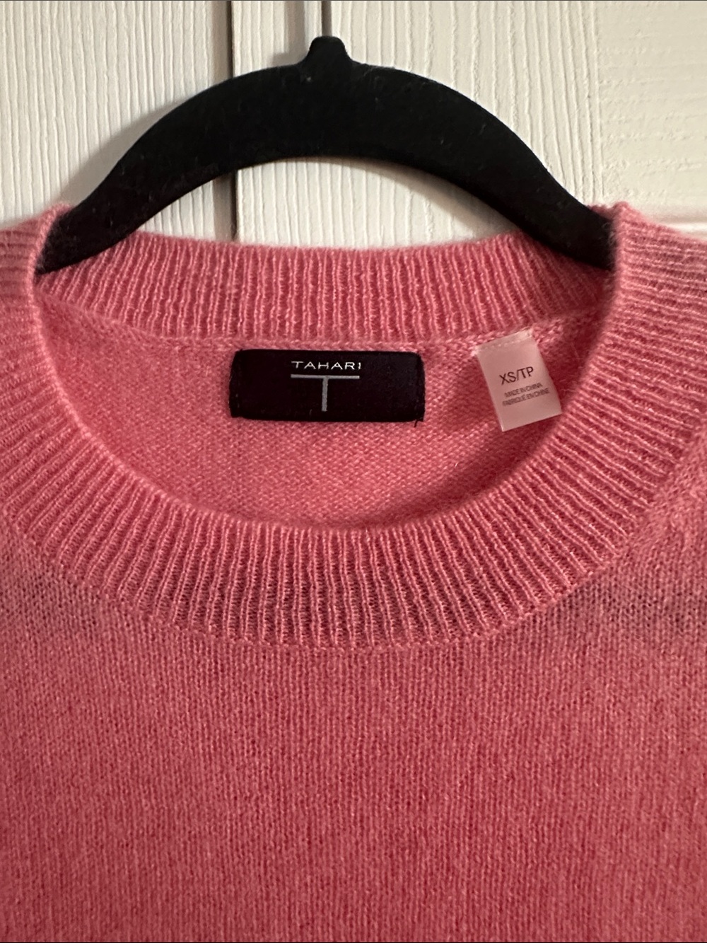 Tahari Cashmere French Pink Crewneck
